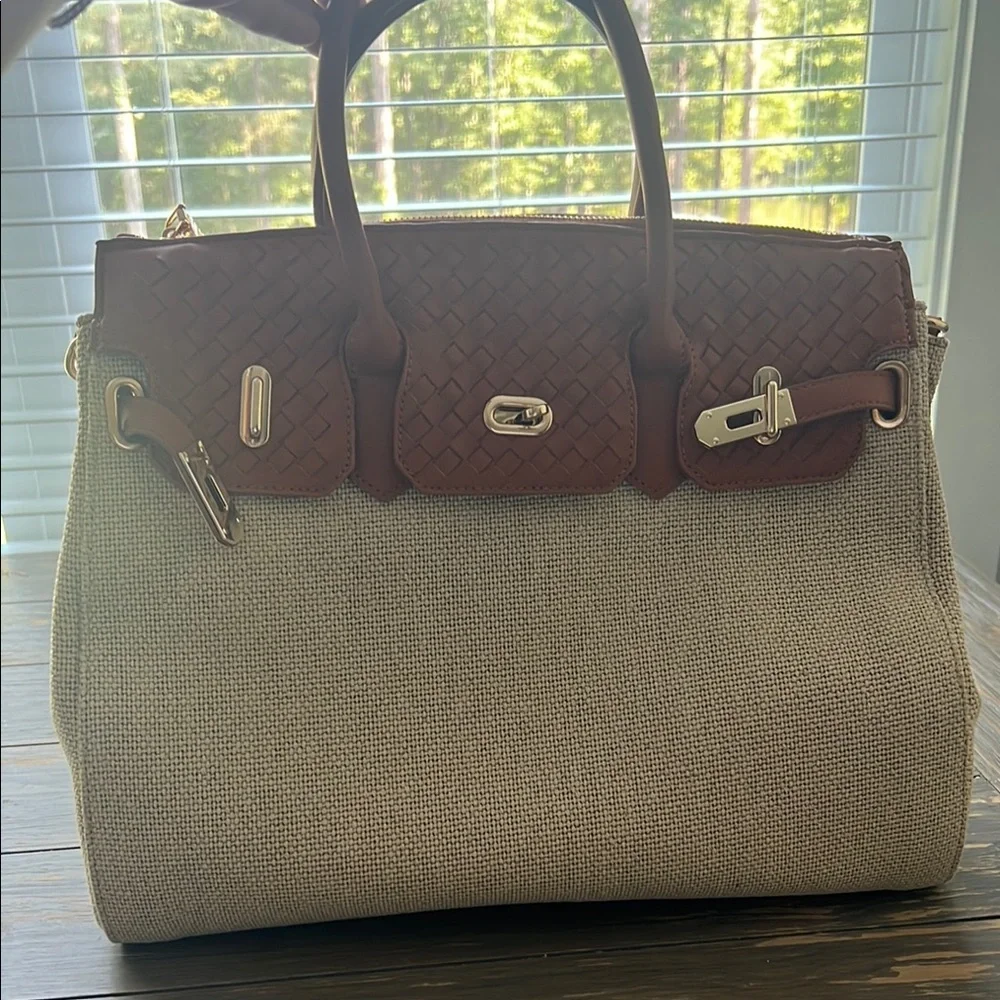 Vici Brown and Cream Satchel Bag